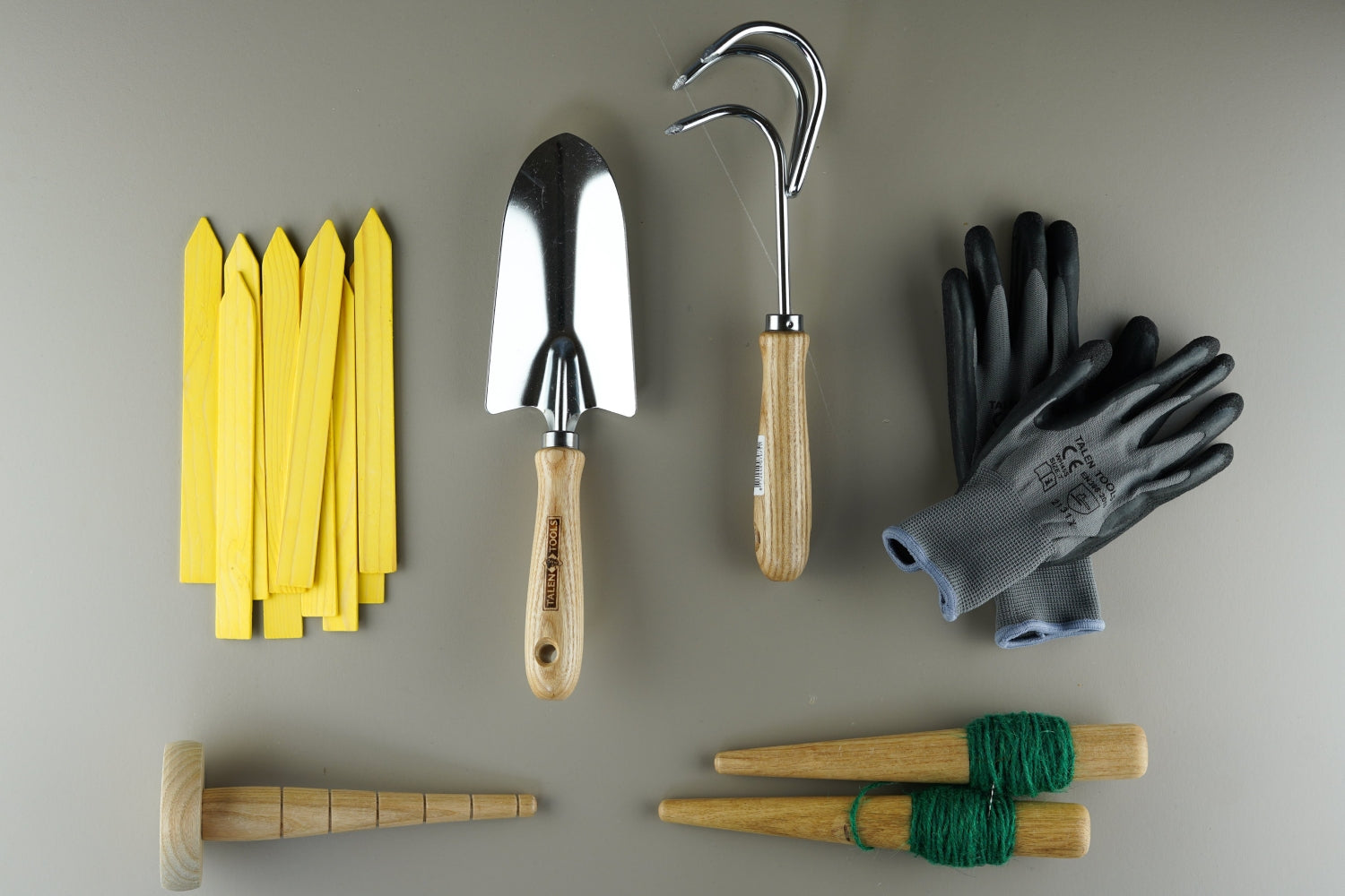 plantset - schep cultivator handschoenen pootstok piket met tuintouw