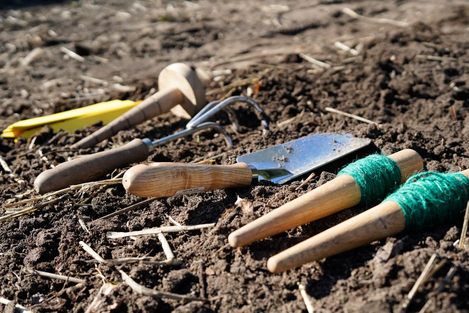 plantset - plantlabel tuintouw pootstok handschep cultivator